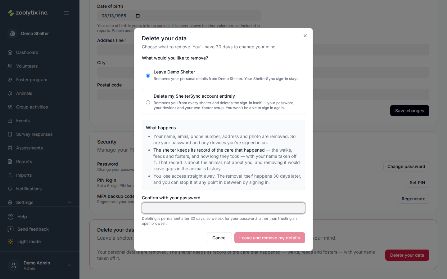 Choosing what to delete